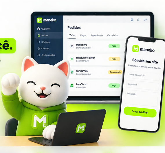 Exemplo de site profissional responsivo criado pela Maneko Sites